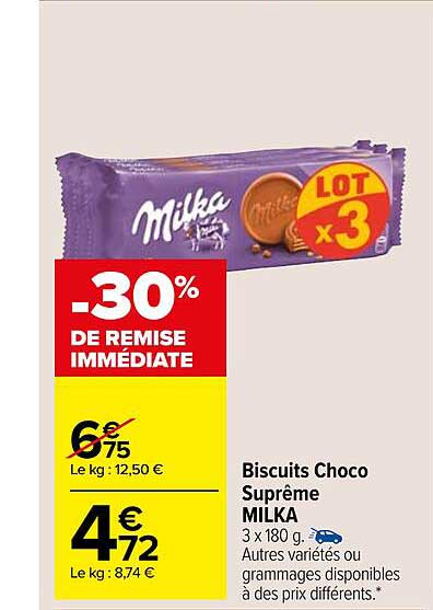 Biscuits Choco Suprême Milka