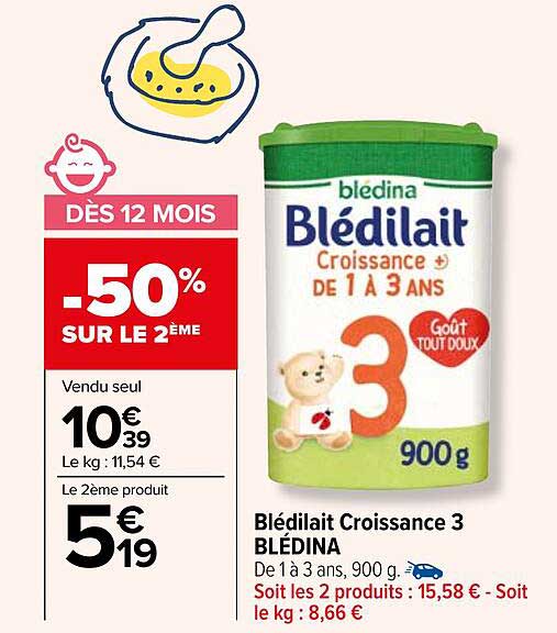Blédilait Croissance 3 Blédina