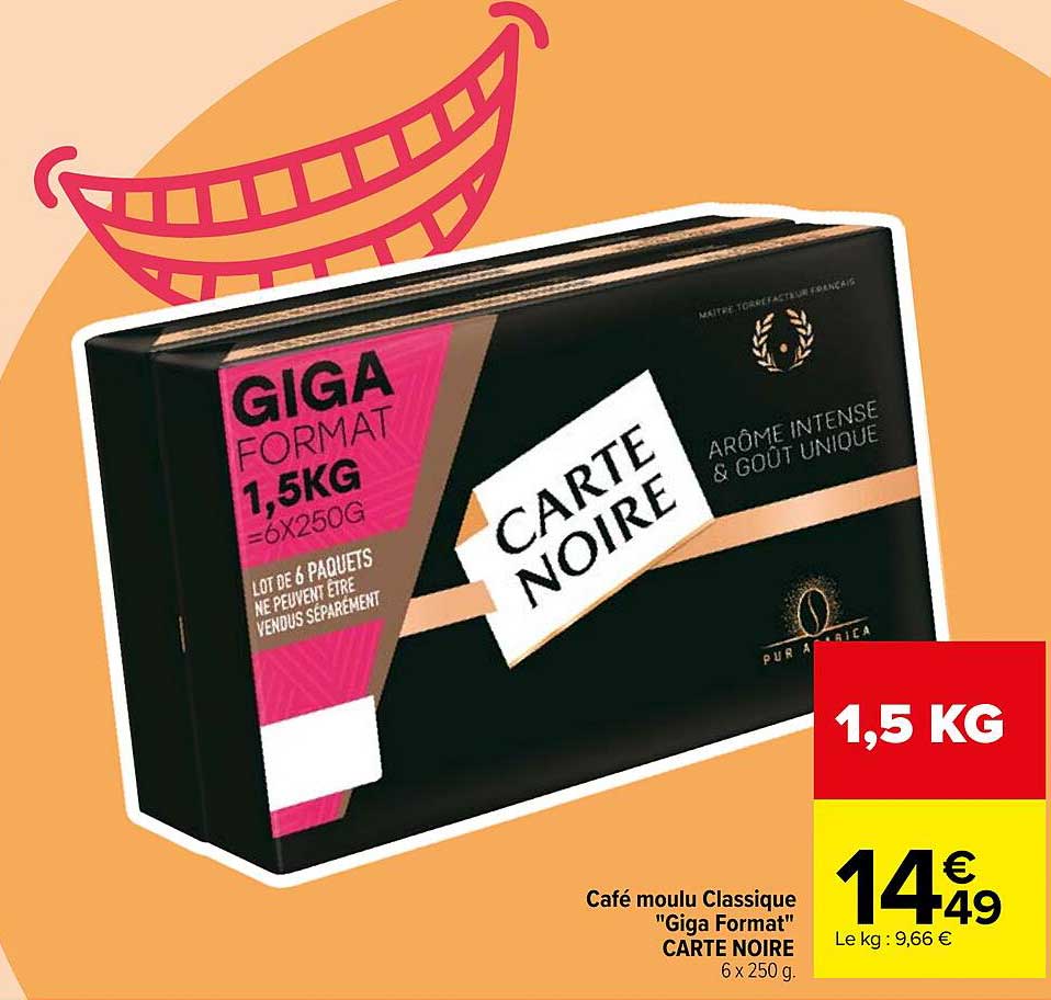 café moulu classique "giga format" carte noire