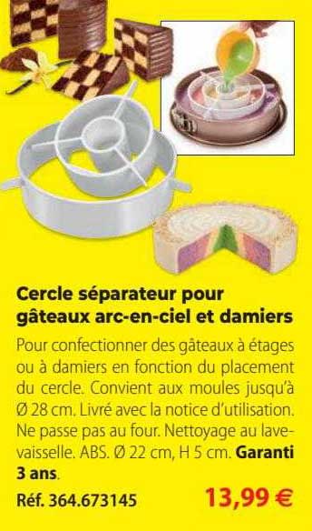 cercle séparateur pour gâteaux arc-en-ciel et damiers