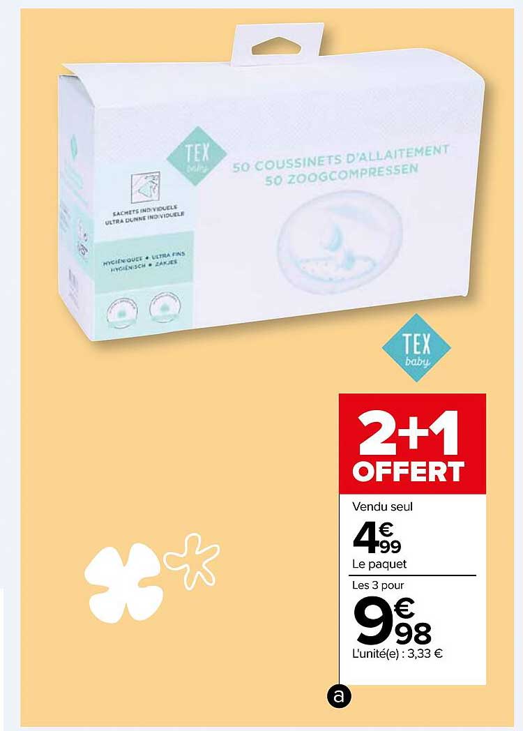 coussinets d'allaitement tex baby