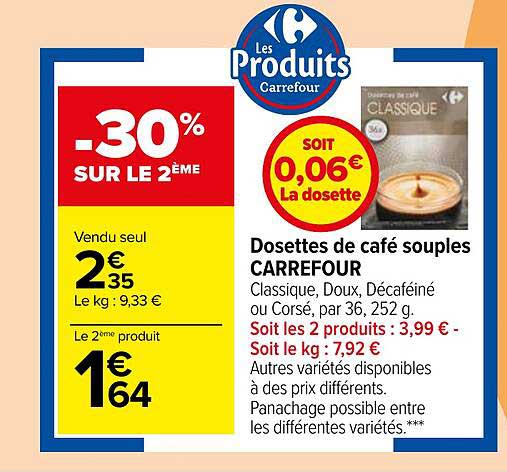 Dosettes De Café Souples Carrefour