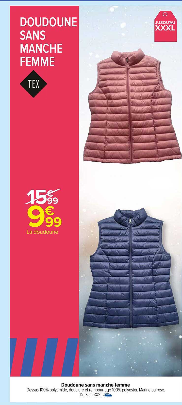 doudoune sans manches femme tex