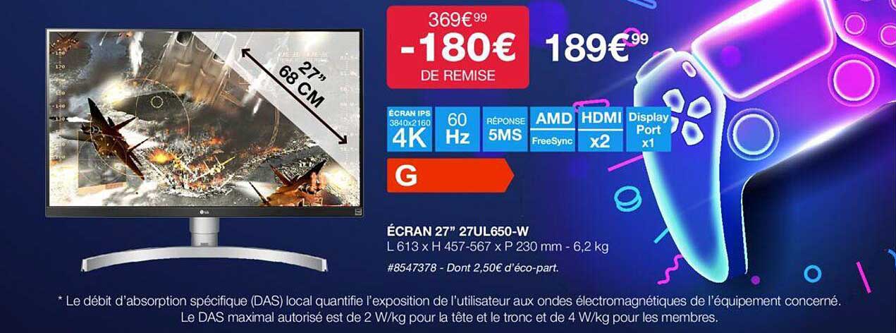 écran 27" 27ul650-w 68 Cm