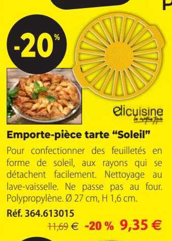 Emporte-pièce Tarte "soleil" Elicuisine