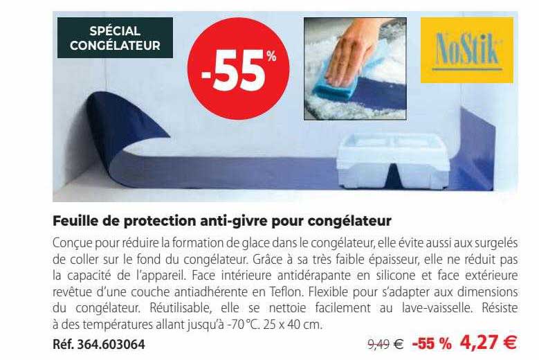 feuille de protection antigivre pour congélateur