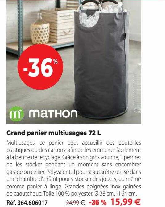 grand panier multiusages 72l mathon