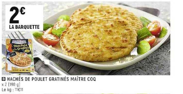 hachés de poulet gratinés maître coq