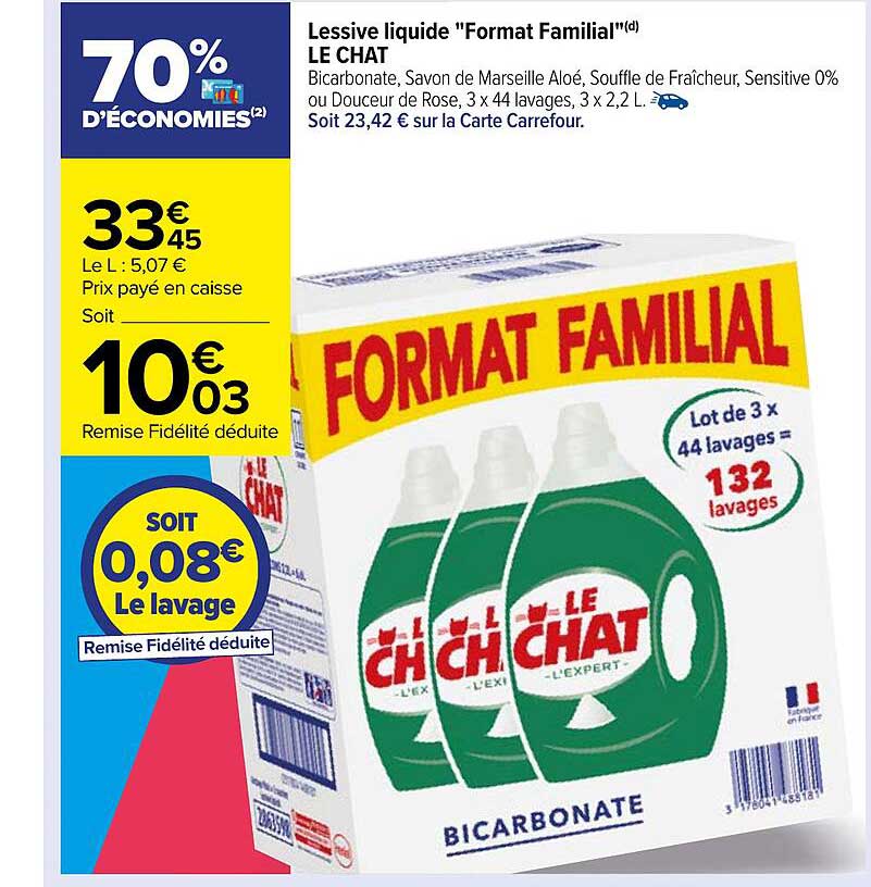 lessive liquide "format familial" le chat