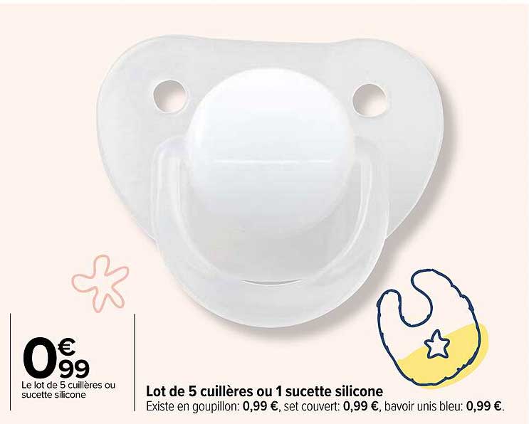 Lot De 5 Cuillères Ou 1 Sucette Silicone
