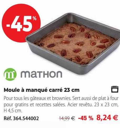 moule à manqué carré 23 cm mathon