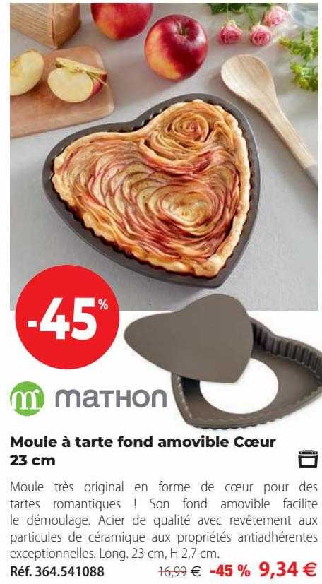 Moule à Tarte Fond Amovible Cœur 23 Cm Mathon