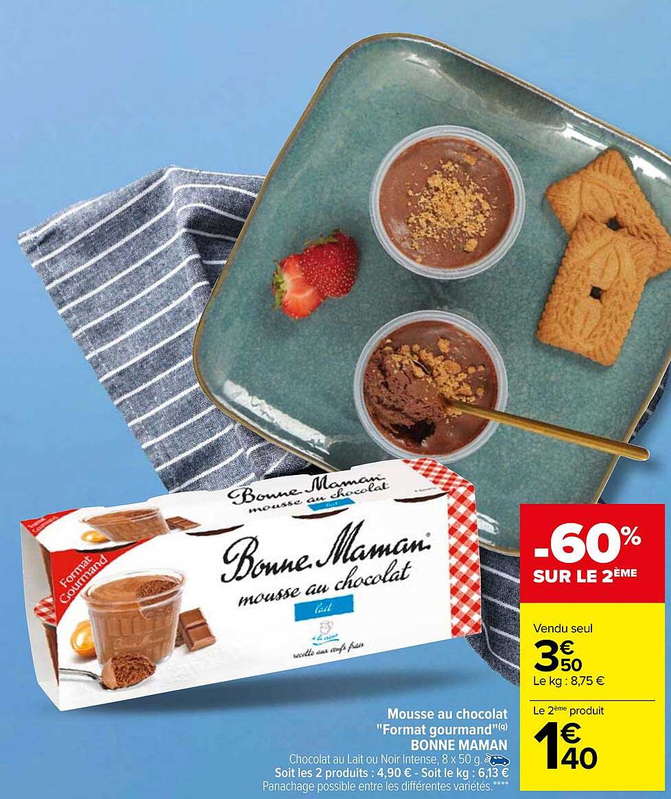 mousse au chocolat "format gourmand" bonne maman