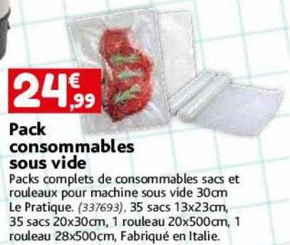 pack consommables sous vide