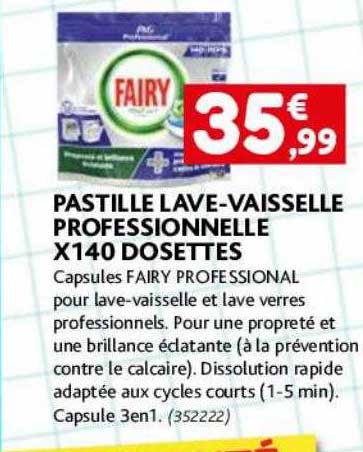 pastille lave-vaisselle professionnelle x140 dosettes