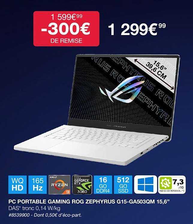 pc portable gaming rog zephyrus g15-ga503qm 15,6"