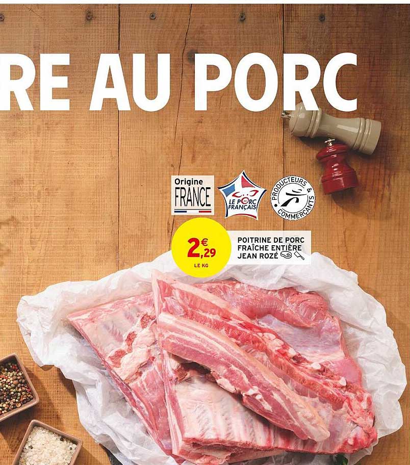 poitrine de porc fraîche entière jean rozé