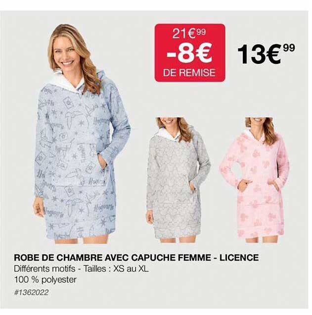 Robe De Chambre Avec Capuche Femme - Licence