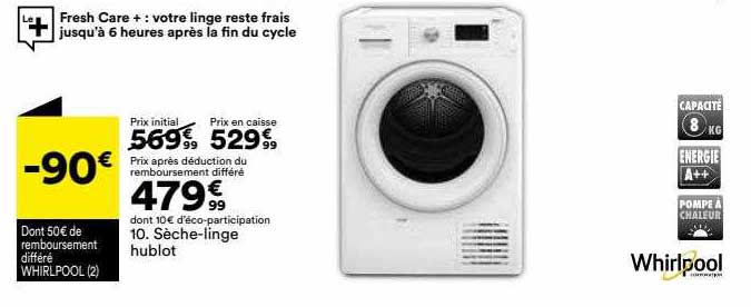 sèche-linge hublot whirlpool