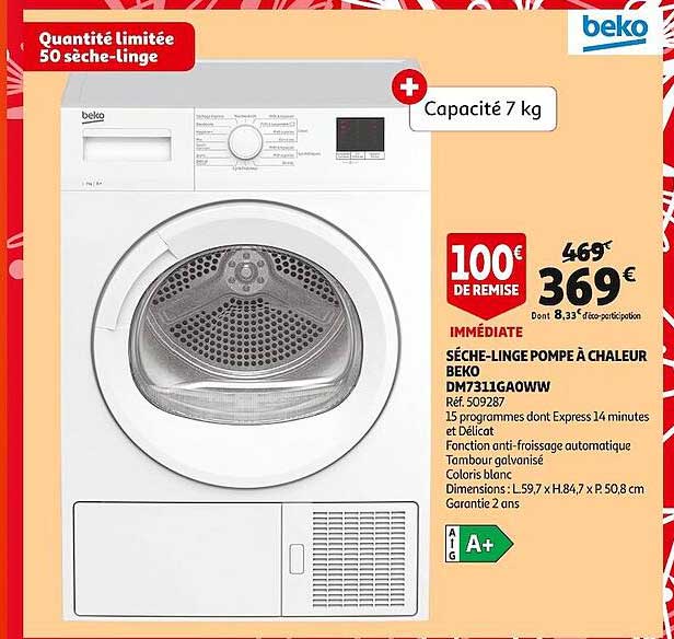 sèche-linge pompe à chaleur beko