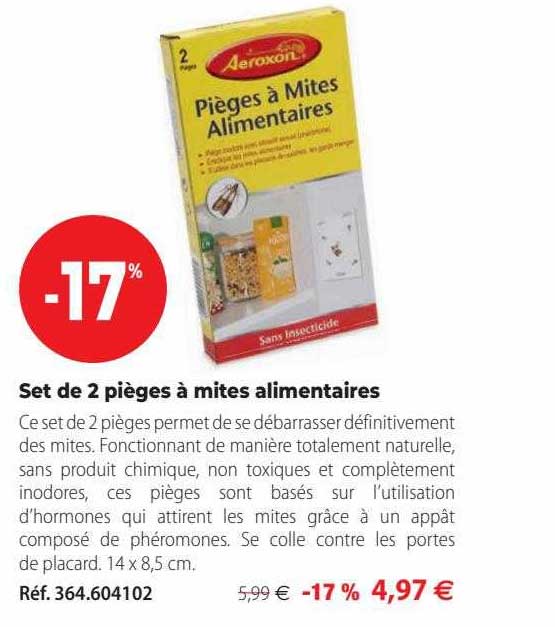 set de 2 pièges à mites alimentaires aeroxon