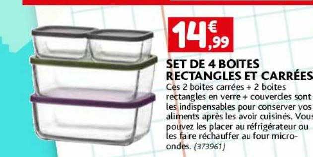 Set De 4 Boîtes Rectangles Et Carrées