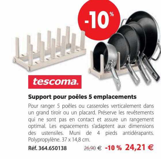 support pour poêles 5 emplacements tescoma