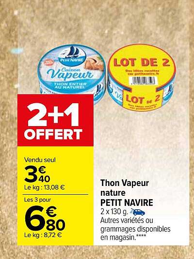 Thon Vapeur Nature Petit Navire