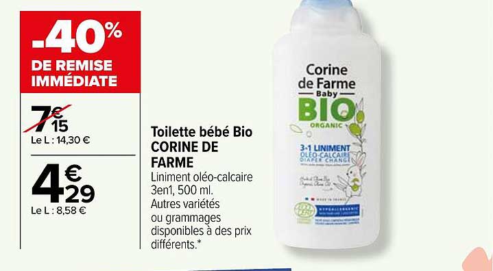 toilette bébé bio corine de farme