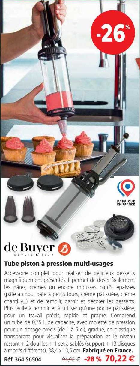 Tube Piston à Pression Multi-usages De Buyer