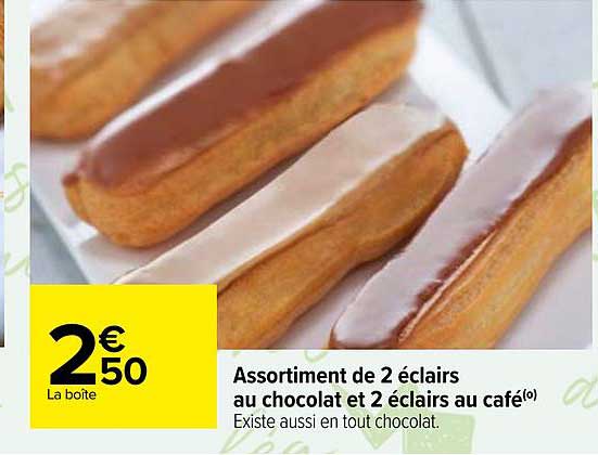 Assortiment De 2 éclairs Au Chocolat Et 2 éclairs Au Café