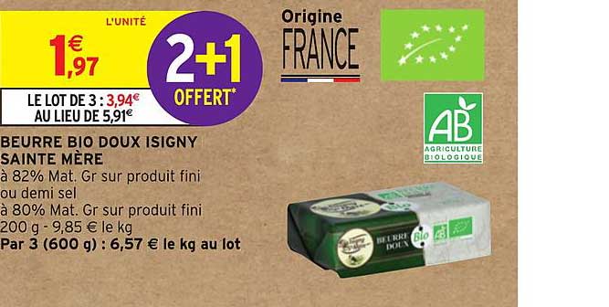 beurre bio doux isigny sainte mère