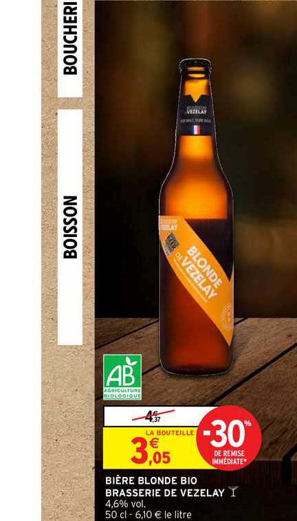 bière blonde bio brasserie de vezelay