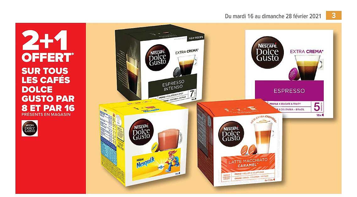 cafés dolce gusto par 8 et par 16 nescafé