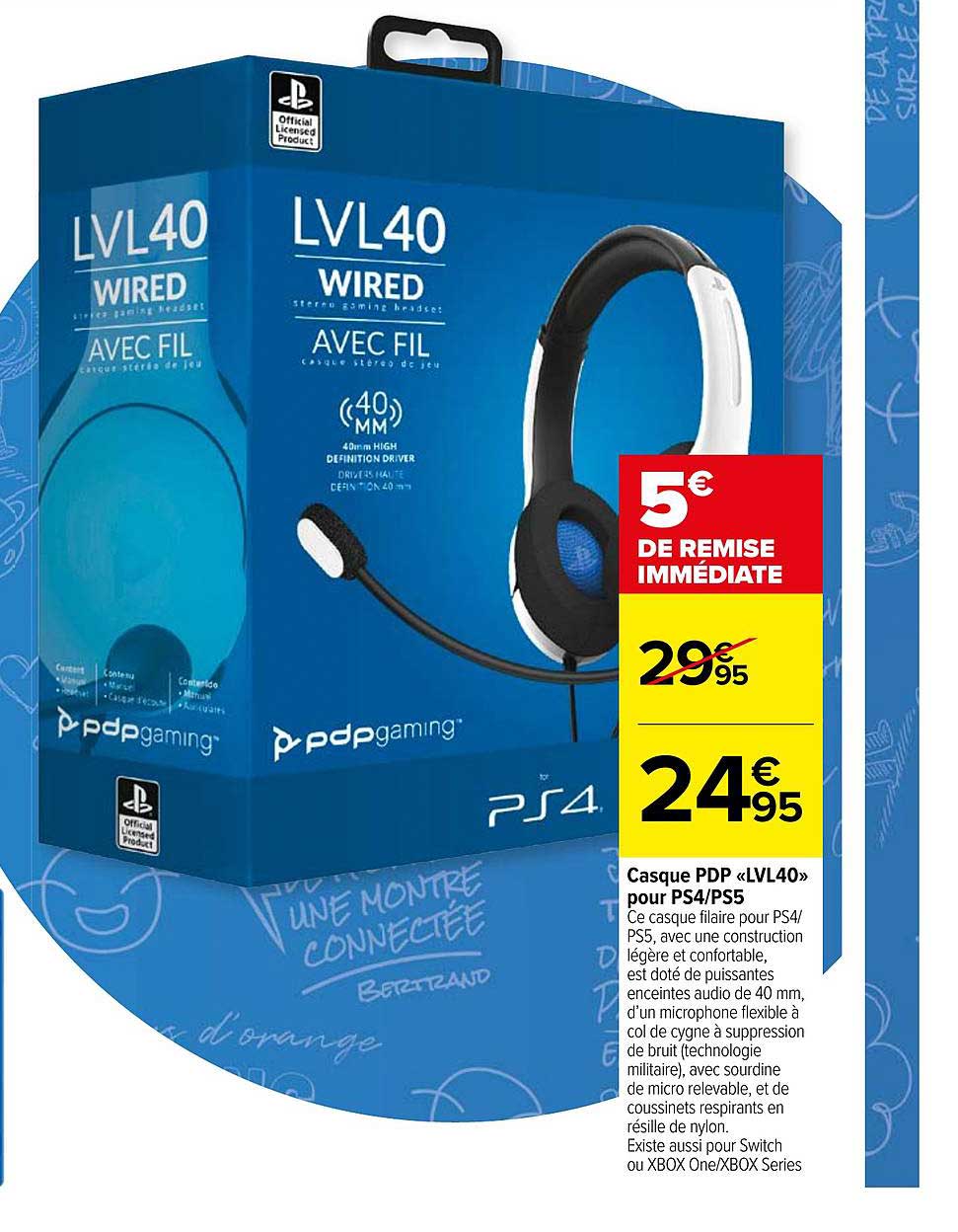 casque pdp lvl40 pour ps4 ps5