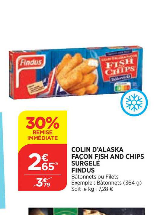 colin d'alaska façon fish and chips surgelé findus