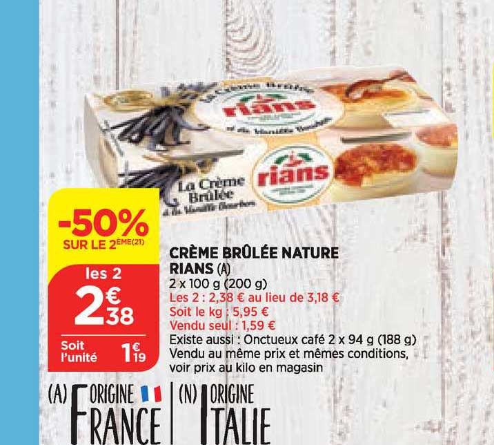 crème brûlée nature rians