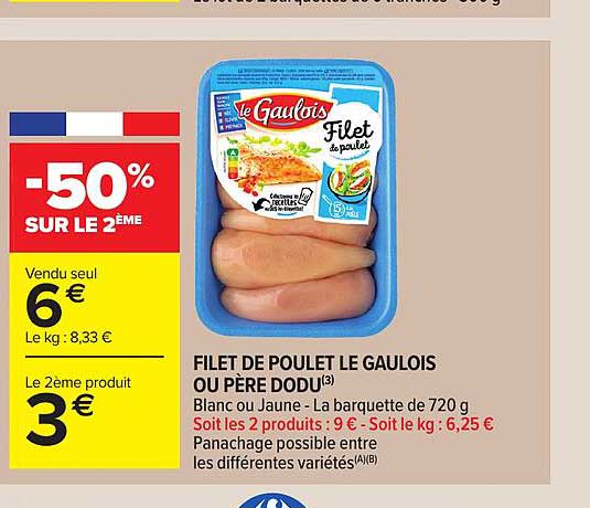 filet de poulet le gaulois ou père dodu