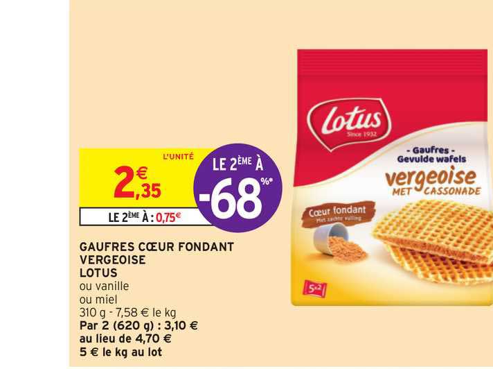 Gaufres Cœur Fondant Vergeoise Lotus