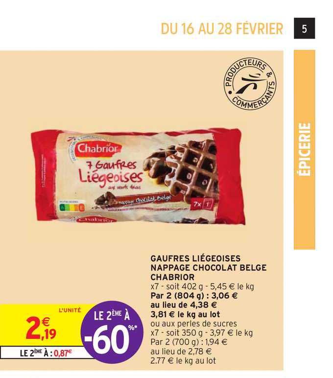 gaufres liégeoises nappage chocolat belge chabrior