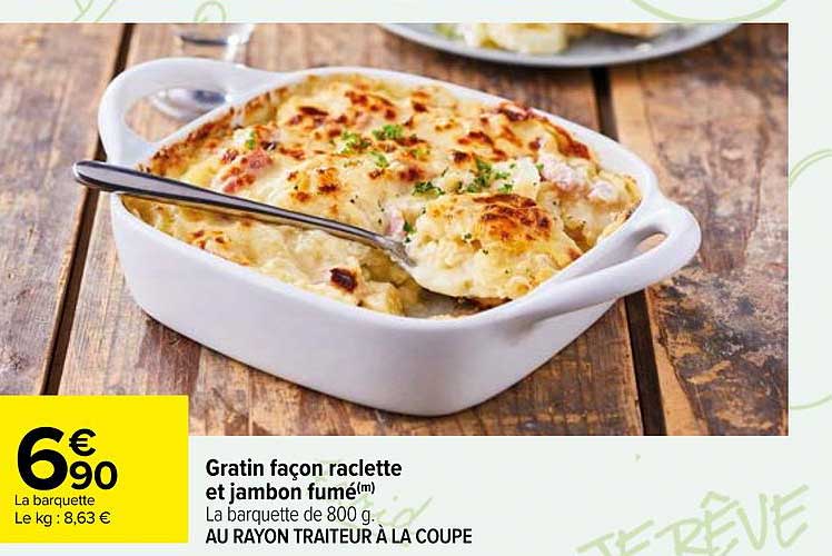 gratin façon raclette et jambon fumé