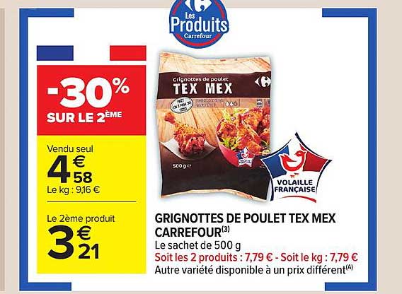 grignottes de poulet tex mex carrefour