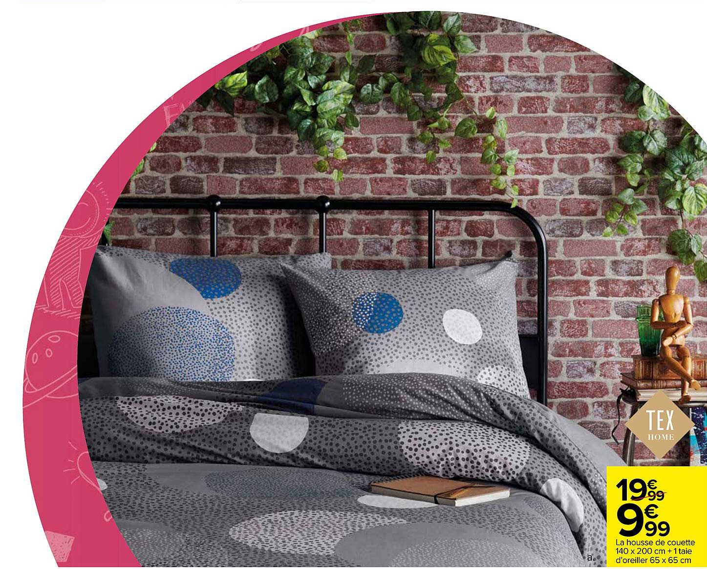 housse de couette 140x200cm 1 taille d'oreiller