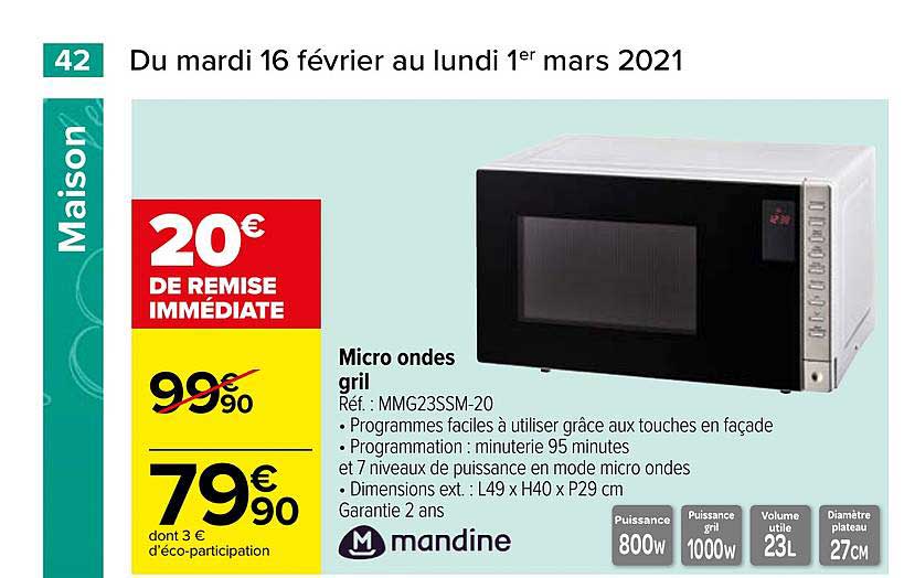 micro ondes gril mandine