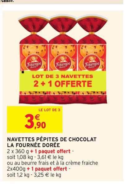 navettes pépites de chocolat la fournée dorée