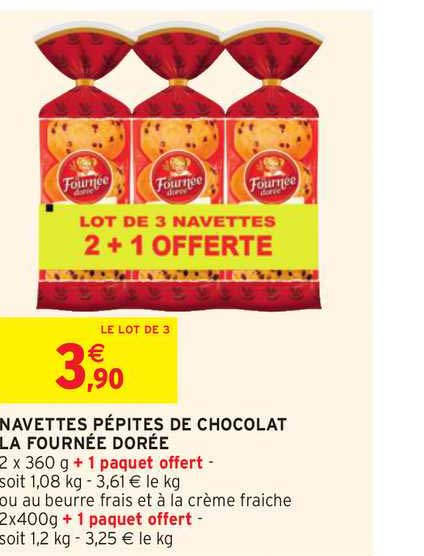 navettes pépites de chocolat la fournée dorée