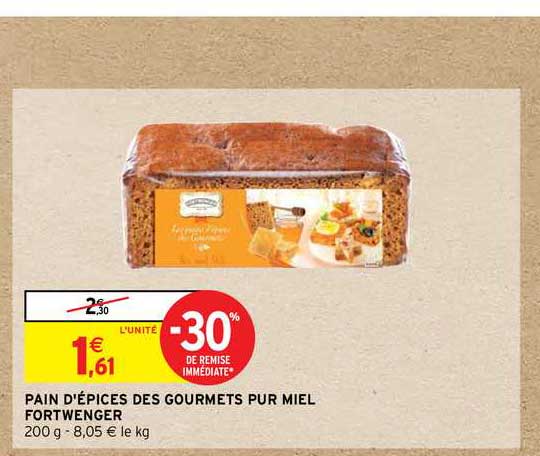 Pain D'épices  Des Gourmets Pur Miel Fortwenger