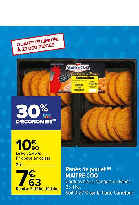 panés de poulet maître coq