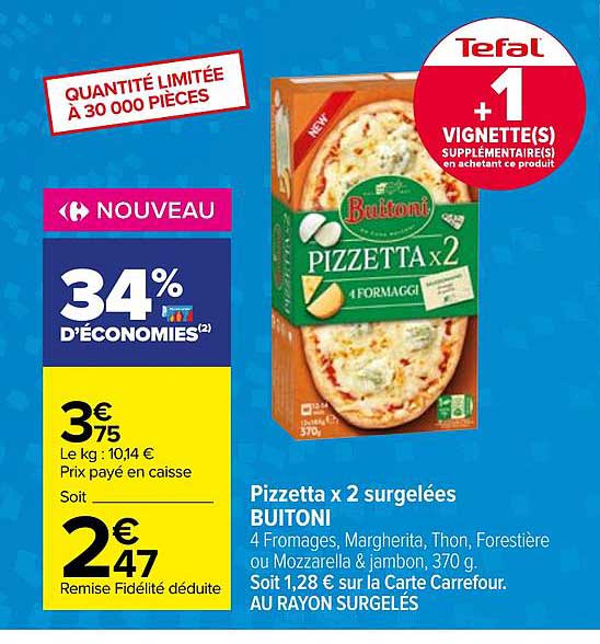 Pizzetta X 2 Surgelées Buitoni