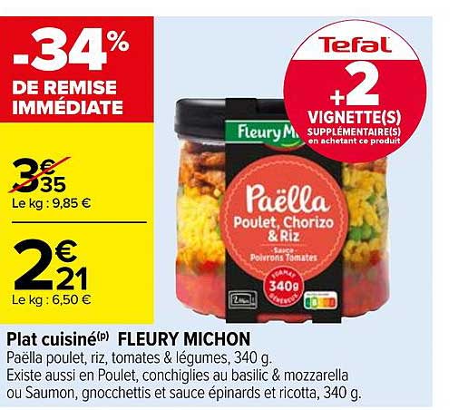 plat cuisiné fleury michon -34% de remise immédiate